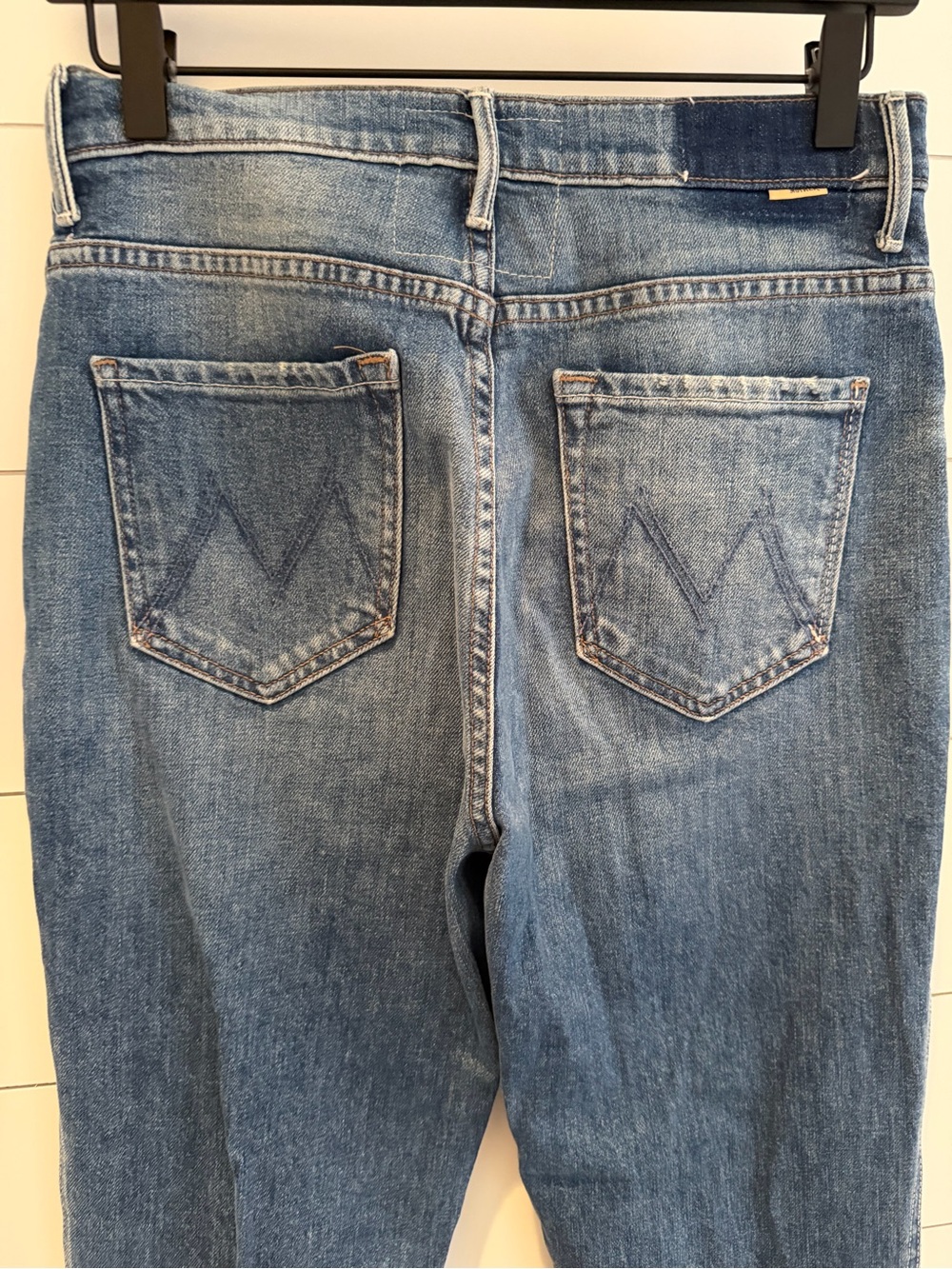 Mother Blue Denim Flare Jeans View 5